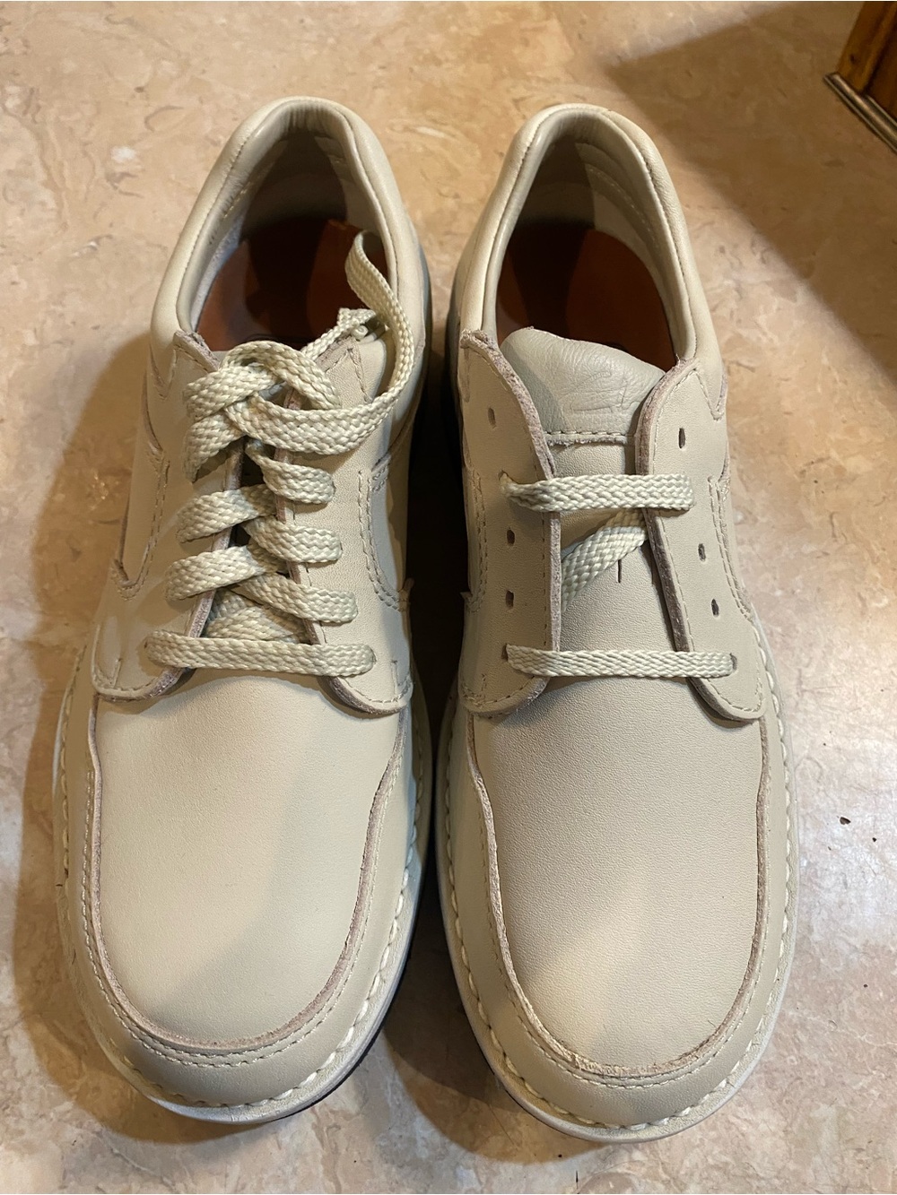 Clarks Men's Lace-Up Oxfords in Cream Beige